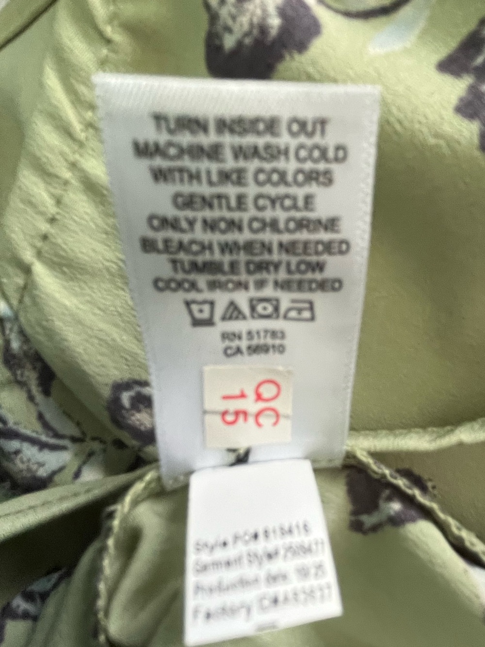 Maurices Light Green Floral Blouse with Purple Accents - Picture 5 of 5